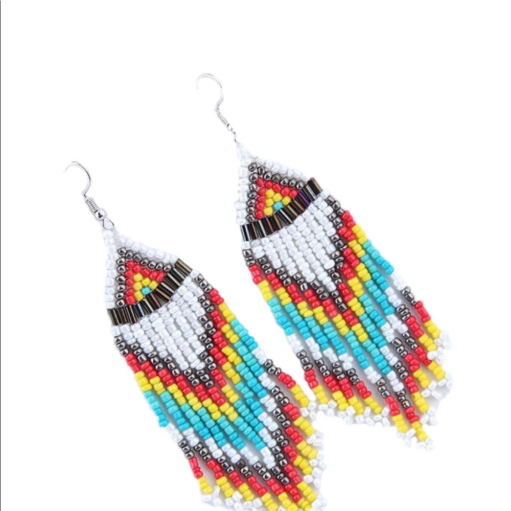 Bohemian  Dangling Beaded Handmade Earrings